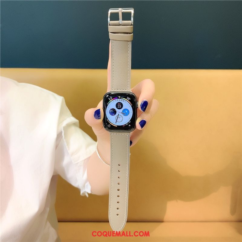 Étui Apple Watch Series 5 Silicone Vert Cuir, Coque Apple Watch Series 5