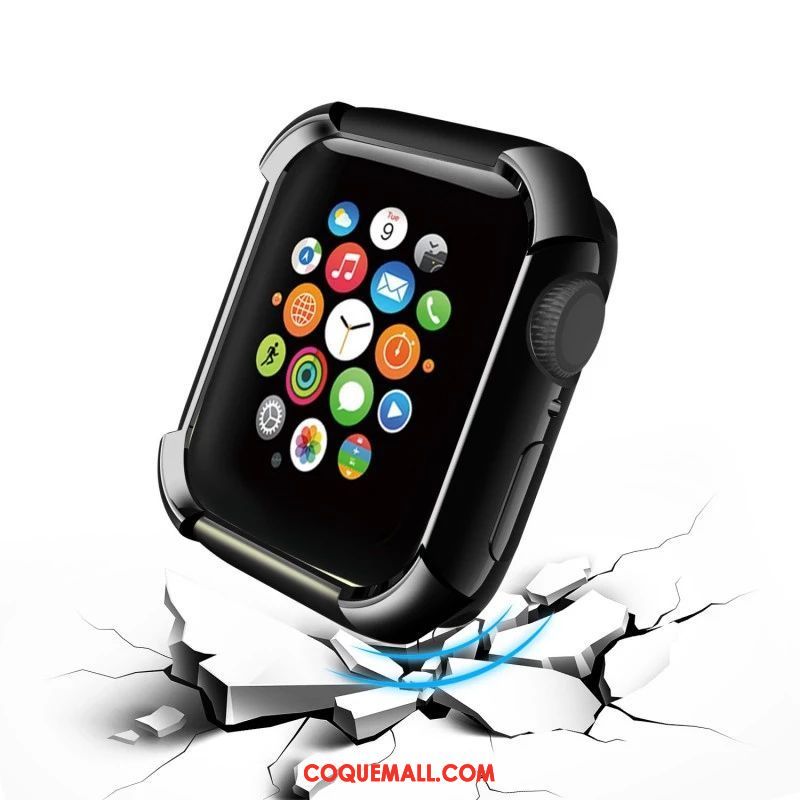 Étui Apple Watch Series 5 Tendance Incassable Noir, Coque Apple Watch Series 5 Bovins Silicone
