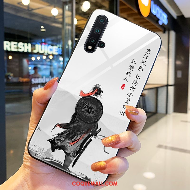 Étui Honor 20 Bordure Blanc Téléphone Portable, Coque Honor 20 Style Chinois Tout Compris