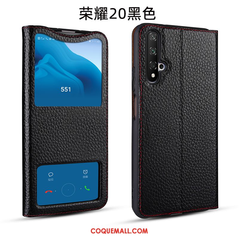 Étui Honor 20 Cuir Téléphone Portable Vin Rouge, Coque Honor 20 Cuir Véritable Tout Compris