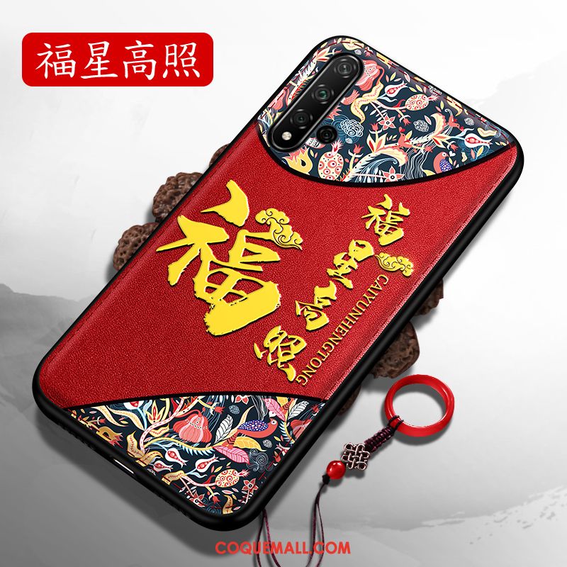 Étui Honor 20 Marque De Tendance Luxe Créatif, Coque Honor 20 Fluide Doux Rouge