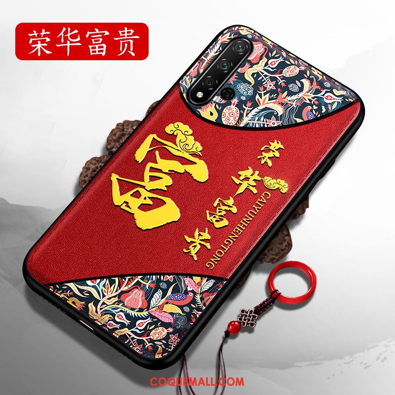 Étui Honor 20 Marque De Tendance Luxe Créatif, Coque Honor 20 Fluide Doux Rouge