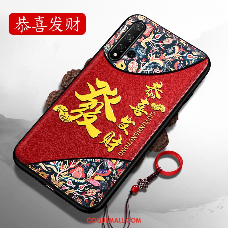 Étui Honor 20 Marque De Tendance Luxe Créatif, Coque Honor 20 Fluide Doux Rouge