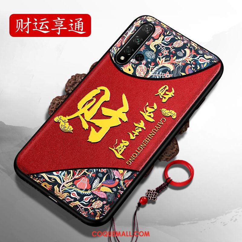 Étui Honor 20 Marque De Tendance Luxe Créatif, Coque Honor 20 Fluide Doux Rouge