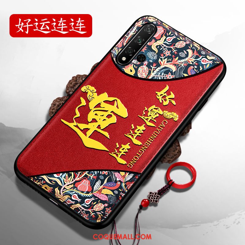 Étui Honor 20 Marque De Tendance Luxe Créatif, Coque Honor 20 Fluide Doux Rouge