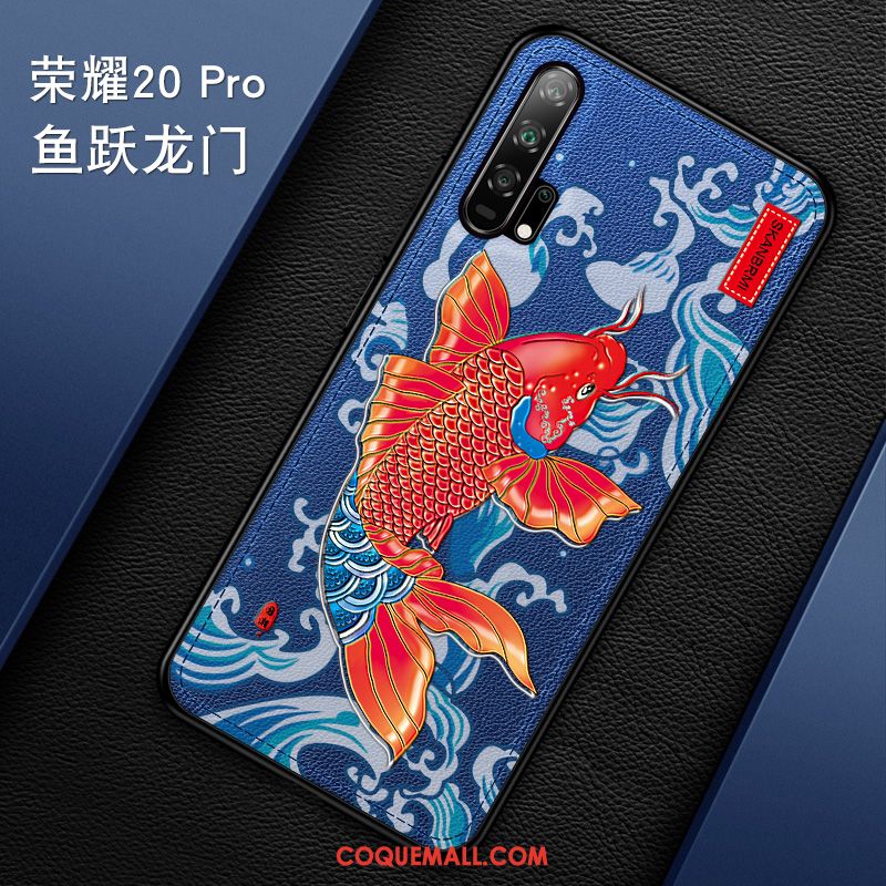 Étui Honor 20 Pro Luxe Gaufrage Incassable, Coque Honor 20 Pro Marque De Tendance Tout Compris