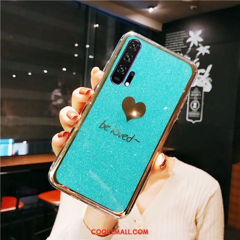 Étui Honor 20 Pro Placage Vert Rose, Coque Honor 20 Pro Anneau Téléphone Portable