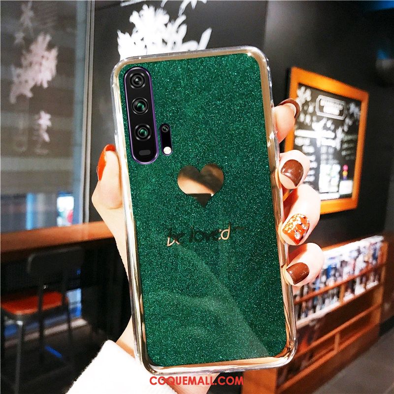 Étui Honor 20 Pro Placage Vert Rose, Coque Honor 20 Pro Anneau Téléphone Portable