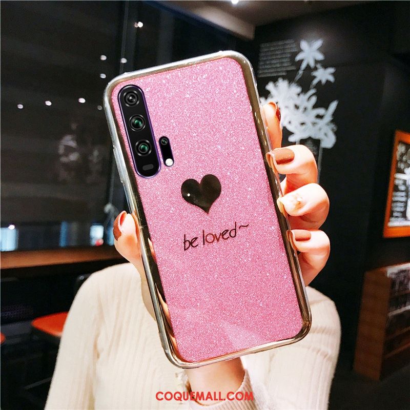 Étui Honor 20 Pro Placage Vert Rose, Coque Honor 20 Pro Anneau Téléphone Portable