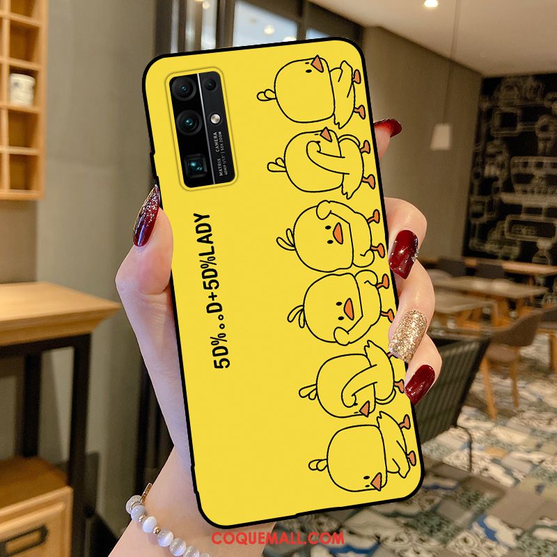 Étui Honor 30 Fluide Doux Dessin Animé Silicone, Coque Honor 30 Protection Jaune