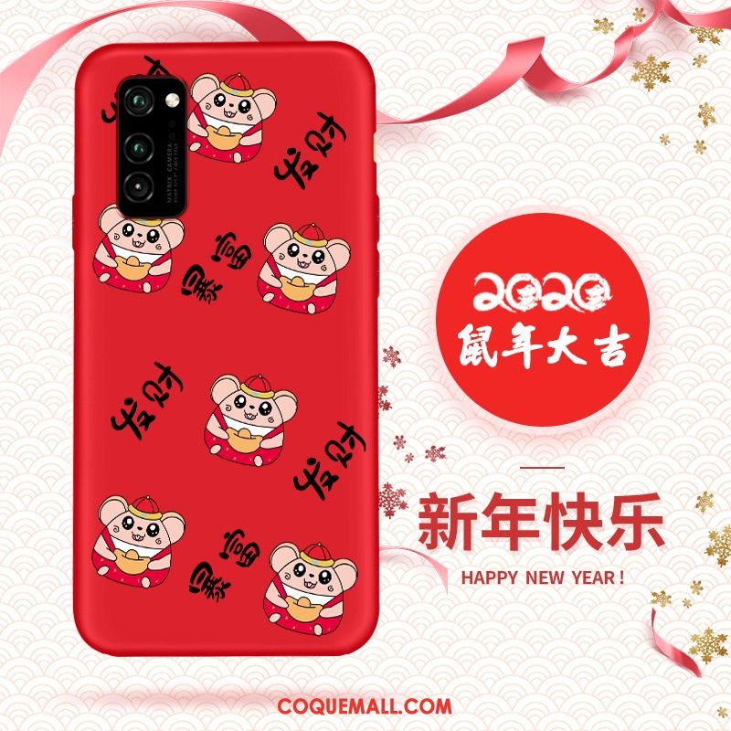 Étui Honor 30 Pro Fluide Doux Nouveau Rouge, Coque Honor 30 Pro Dessin Animé Téléphone Portable