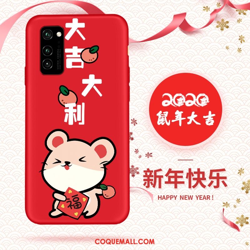 Étui Honor 30 Pro Fluide Doux Nouveau Rouge, Coque Honor 30 Pro Dessin Animé Téléphone Portable