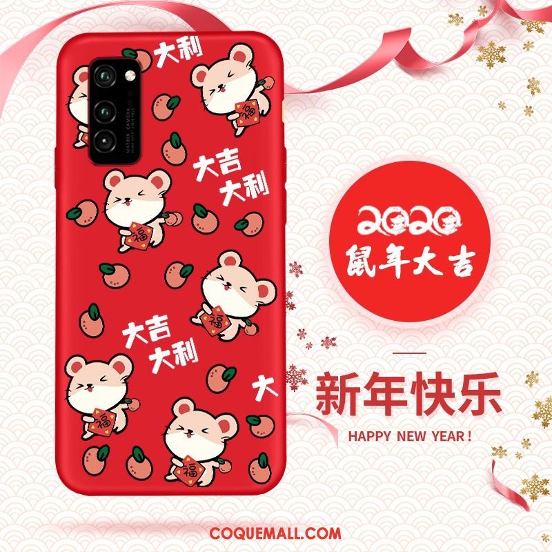 Étui Honor 30 Pro Fluide Doux Nouveau Rouge, Coque Honor 30 Pro Dessin Animé Téléphone Portable