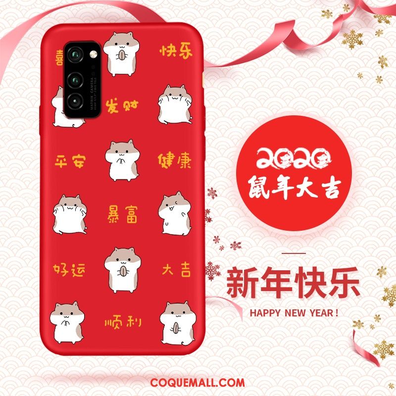 Étui Honor 30 Pro Fluide Doux Nouveau Rouge, Coque Honor 30 Pro Dessin Animé Téléphone Portable