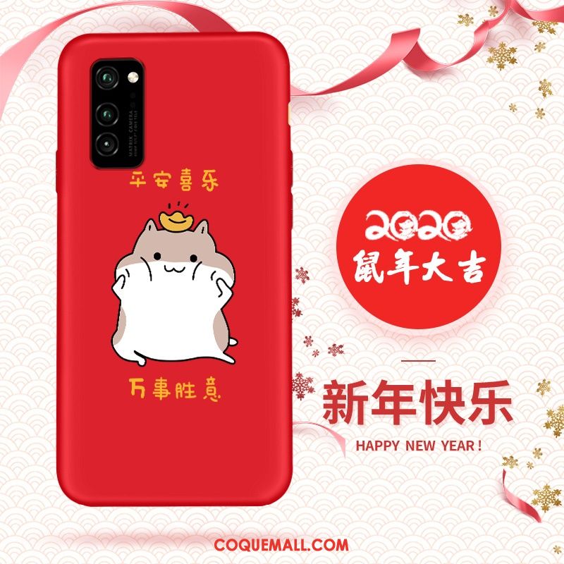 Étui Honor 30 Pro Fluide Doux Nouveau Rouge, Coque Honor 30 Pro Dessin Animé Téléphone Portable