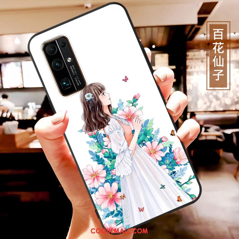 Étui Honor 30 Silicone Blanc Dessin Animé, Coque Honor 30 Incassable Fluide Doux