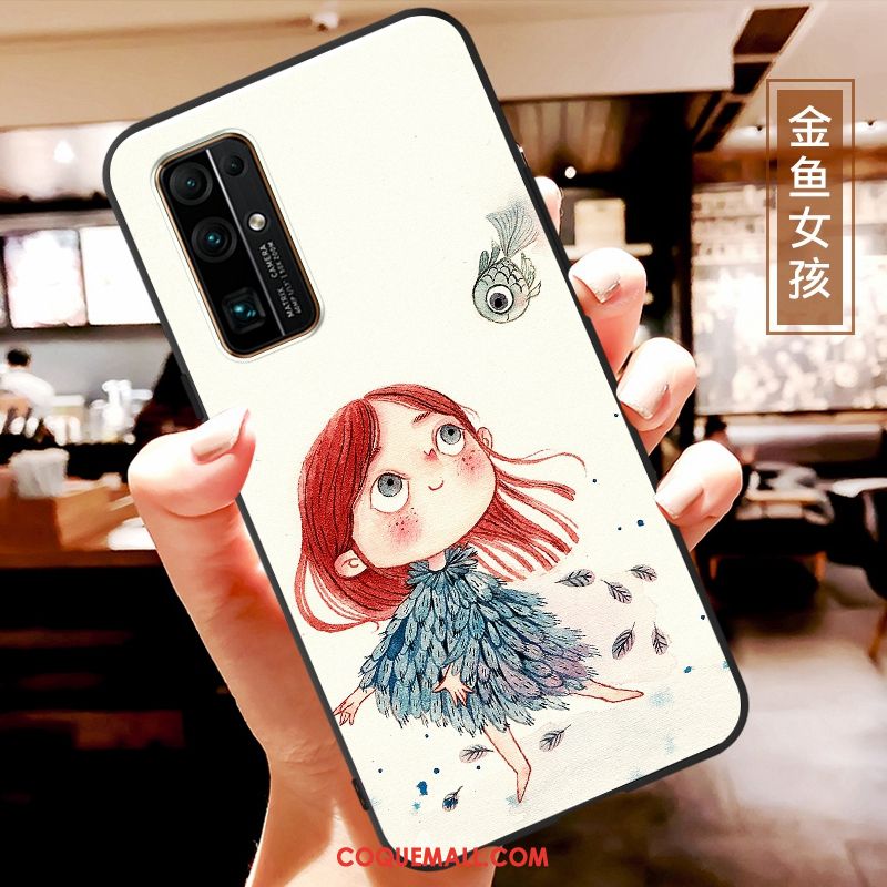 Étui Honor 30 Silicone Blanc Dessin Animé, Coque Honor 30 Incassable Fluide Doux