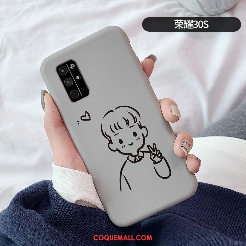 Étui Honor 30s Gris Charmant Silicone, Coque Honor 30s Protection Dessin Animé