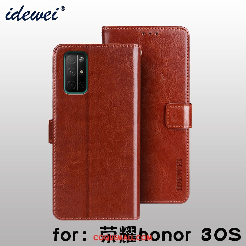 Étui Honor 30s Portefeuille Protection Nouveau, Coque Honor 30s Support En Cuir Braun