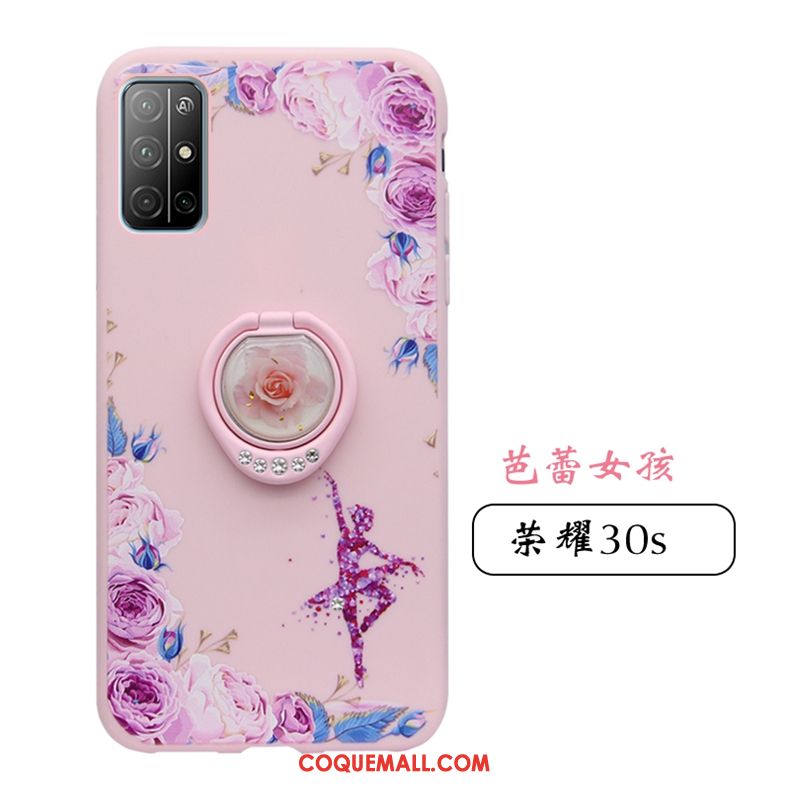 Étui Honor 30s Silicone Marque De Tendance Rose, Coque Honor 30s Net Rouge Très Mince