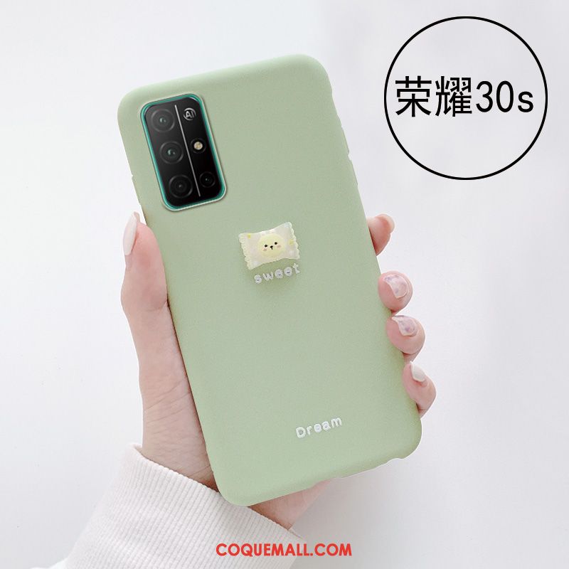 Étui Honor 30s Vert Mini Simple, Coque Honor 30s Téléphone Portable Bonbons