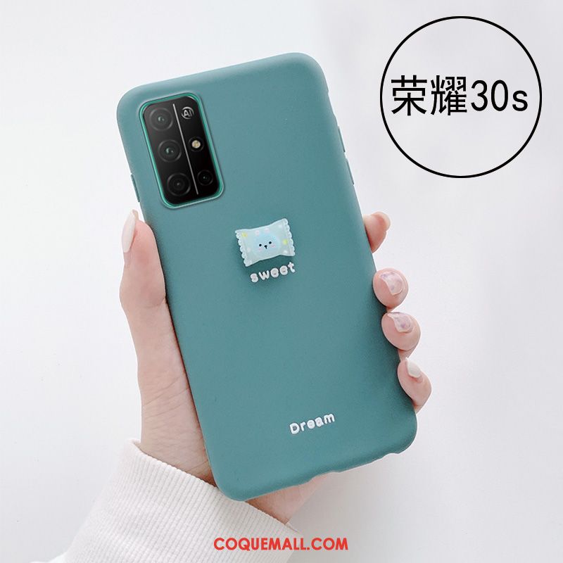 Étui Honor 30s Vert Mini Simple, Coque Honor 30s Téléphone Portable Bonbons