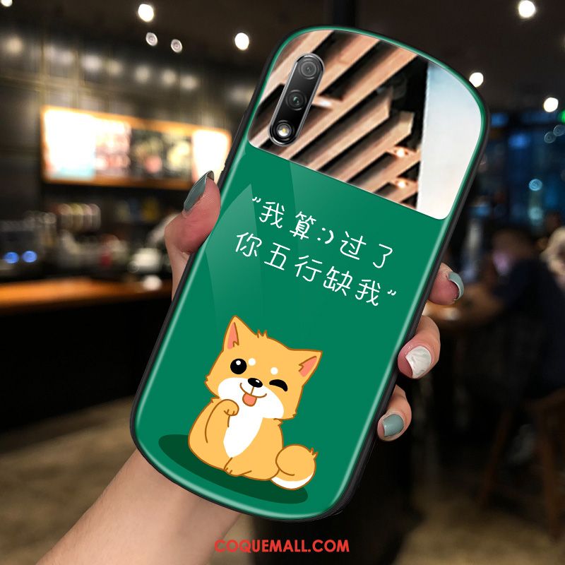 Étui Honor 9x Amoureux Miroir Rond, Coque Honor 9x Vert Charmant