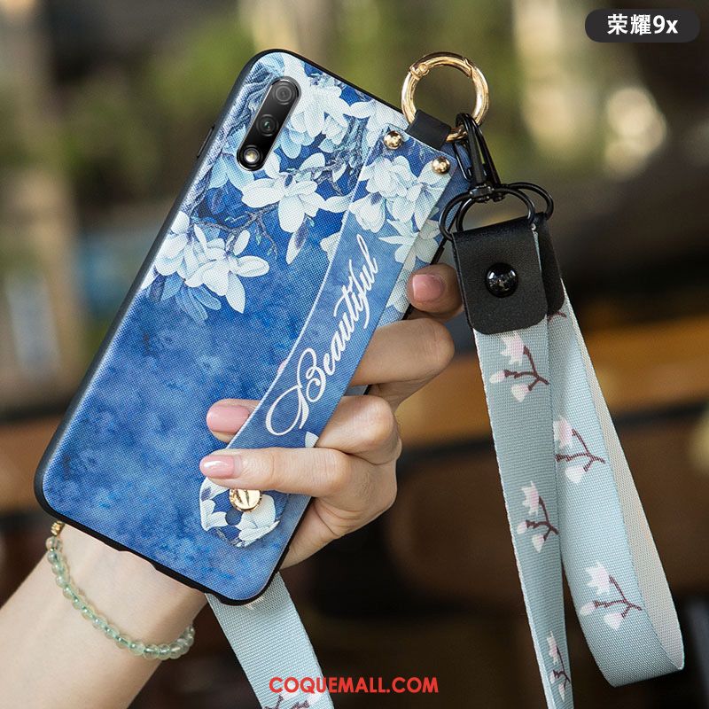 Étui Honor 9x Délavé En Daim Petit Simple, Coque Honor 9x Téléphone Portable Art