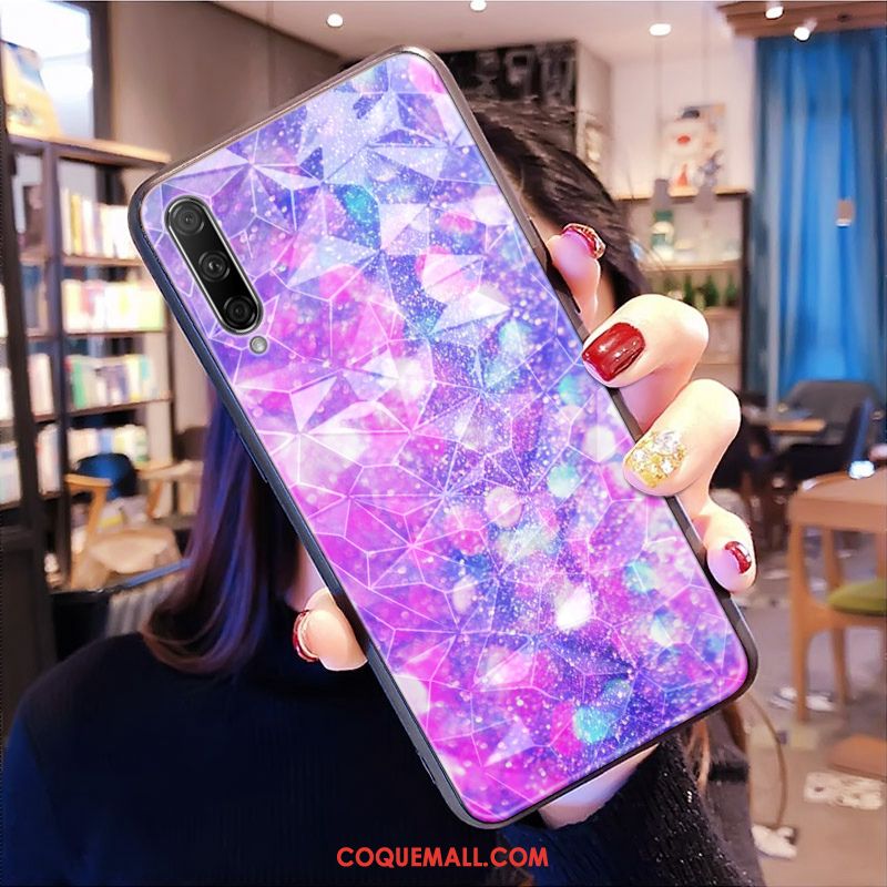 Étui Honor 9x Pro Modèle Fleurie Violet Protection, Coque Honor 9x Pro Cœur Losange