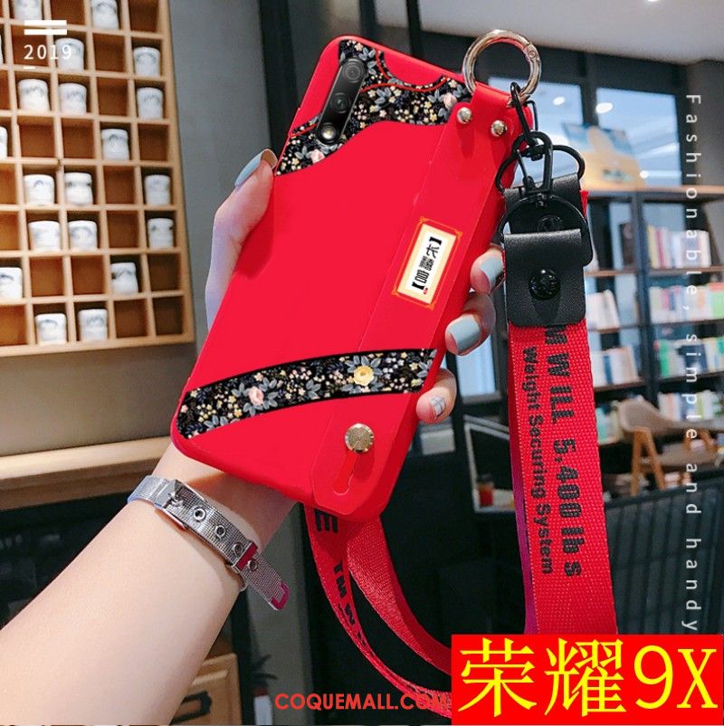 Étui Honor 9x Rouge Ornements Suspendus Nouveau, Coque Honor 9x Fluide Doux Style Chinois
