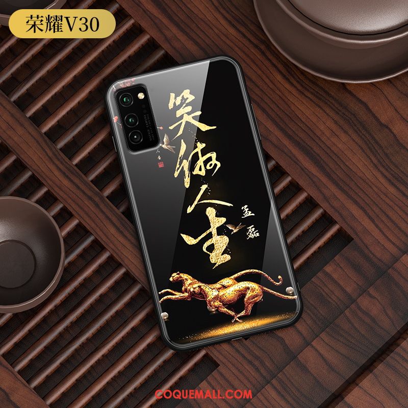 Étui Honor View30 Amoureux Personnalité Noir, Coque Honor View30 Lumineuses Téléphone Portable