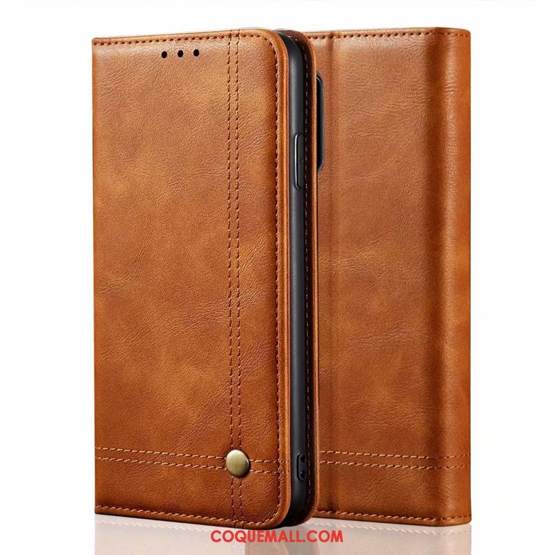 Étui Honor View30 Cuir Véritable Marron En Cuir, Coque Honor View30 Téléphone Portable Membrane