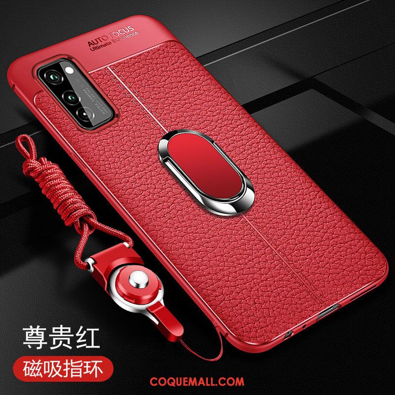 Étui Honor View30 En Cuir Fluide Doux Incassable, Coque Honor View30 Rouge Protection