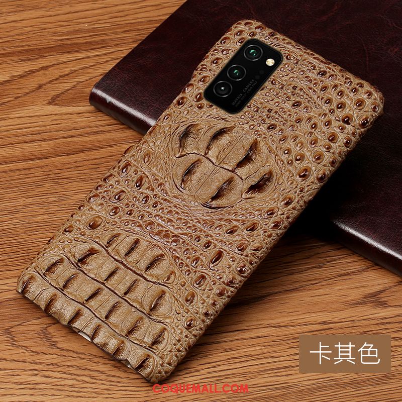 Étui Honor View30 Incassable Crocodile Modèle Qualité, Coque Honor View30 Personnalisé Luxe Braun