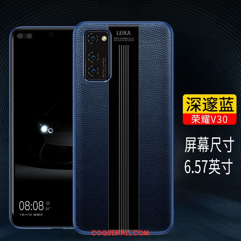 Étui Honor View30 Net Rouge En Cuir Tendance, Coque Honor View30 Très Mince Incassable