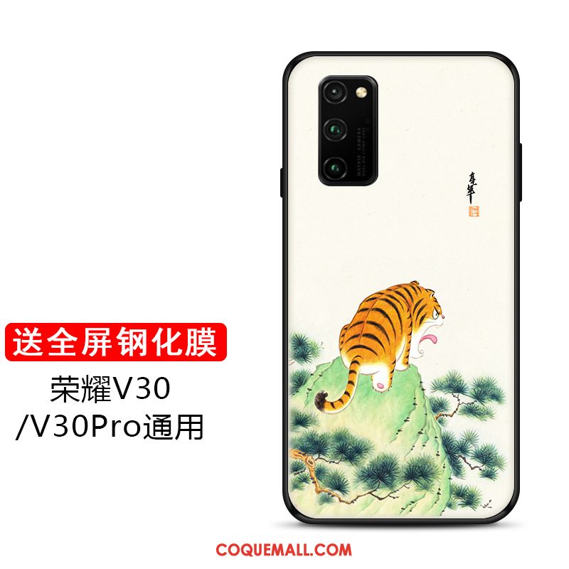 Étui Honor View30 Net Rouge Personnalisé Créatif, Coque Honor View30 Protection Vert