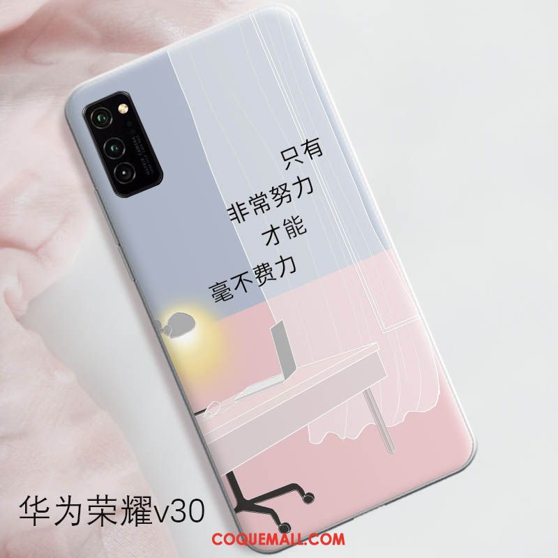 Étui Honor View30 Net Rouge Protection Tout Compris, Coque Honor View30 Bleu Clair Fluide Doux