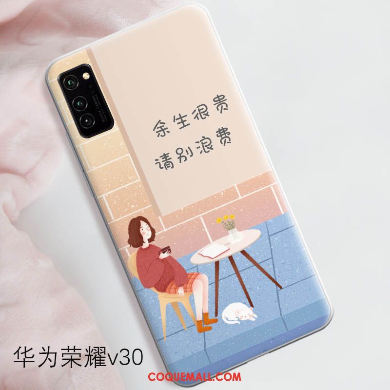 Étui Honor View30 Net Rouge Protection Tout Compris, Coque Honor View30 Bleu Clair Fluide Doux