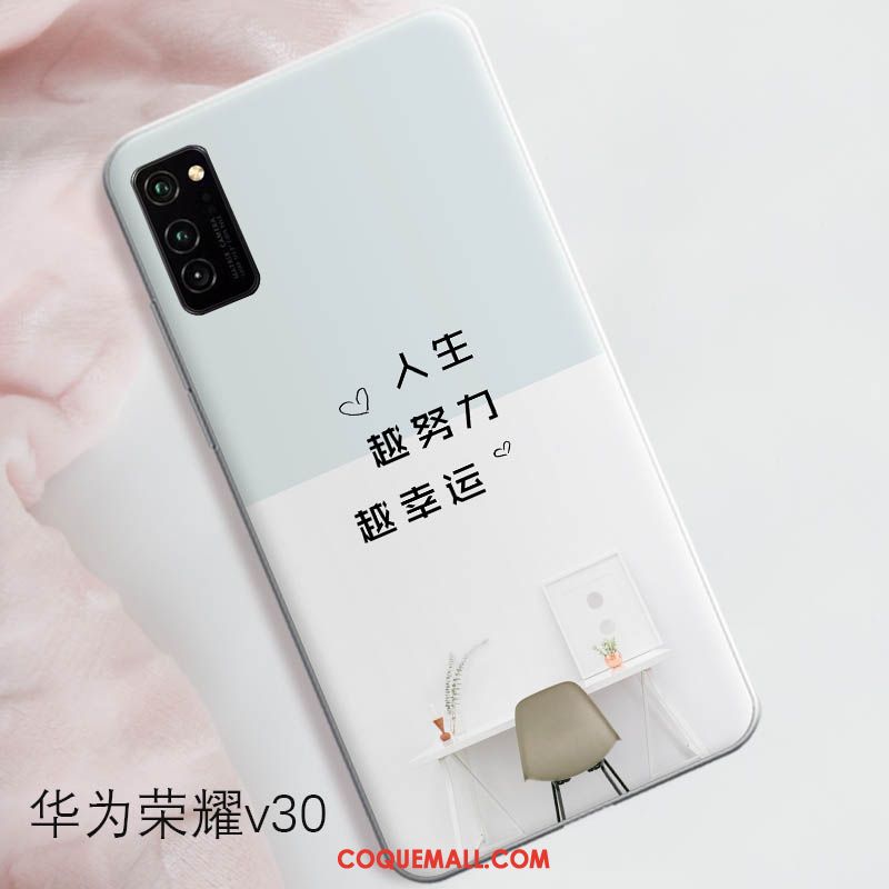 Étui Honor View30 Net Rouge Protection Tout Compris, Coque Honor View30 Bleu Clair Fluide Doux