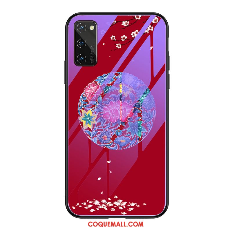 Étui Honor View30 Personnalité Incassable Protection, Coque Honor View30 Téléphone Portable Net Rouge