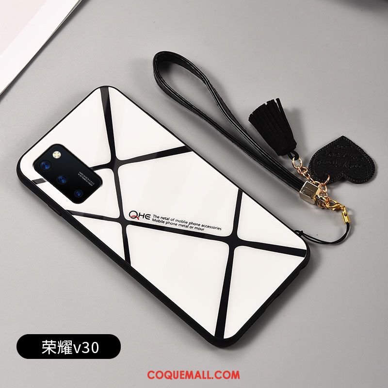 Étui Honor View30 Plaid Fluide Doux Téléphone Portable, Coque Honor View30 Incassable Noir