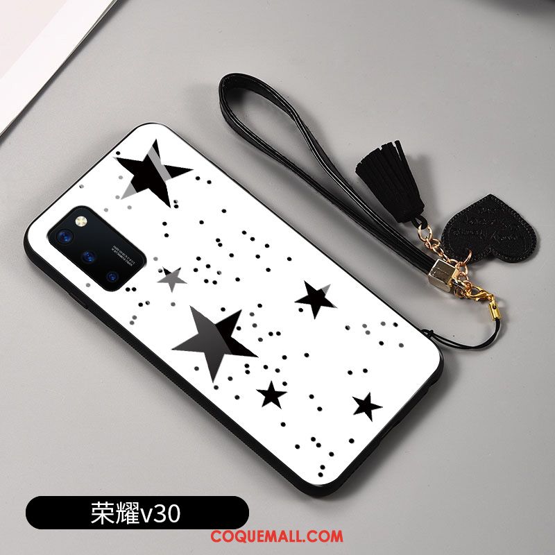 Étui Honor View30 Plaid Fluide Doux Téléphone Portable, Coque Honor View30 Incassable Noir