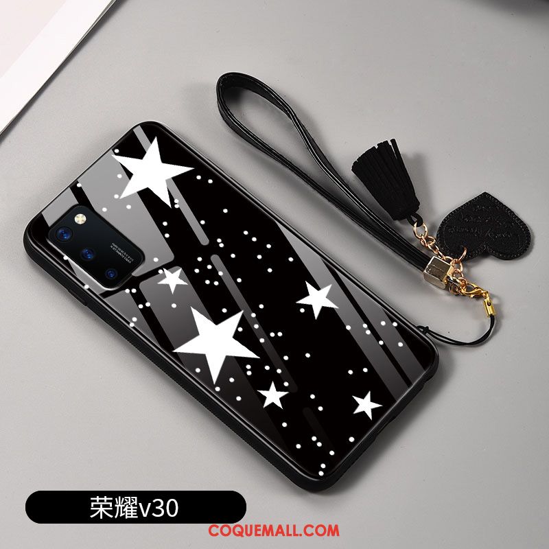 Étui Honor View30 Plaid Fluide Doux Téléphone Portable, Coque Honor View30 Incassable Noir