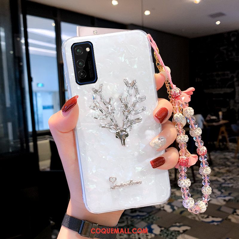 Étui Honor View30 Pro Blanc Tendance Téléphone Portable, Coque Honor View30 Pro Strass Elk