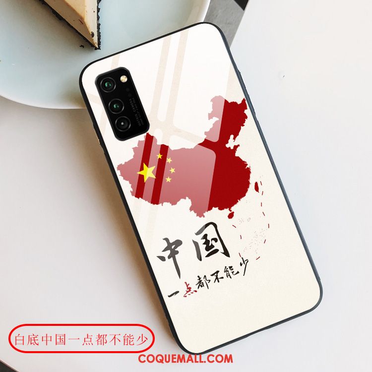 Étui Honor View30 Pro Blanc Téléphone Portable Difficile, Coque Honor View30 Pro Verre Style Chinois