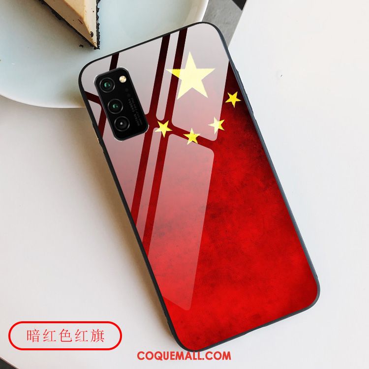 Étui Honor View30 Pro Blanc Téléphone Portable Difficile, Coque Honor View30 Pro Verre Style Chinois