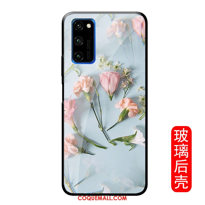 Étui Honor View30 Pro Personnalité Simple Fleur, Coque Honor View30 Pro Verre Trempé Créatif