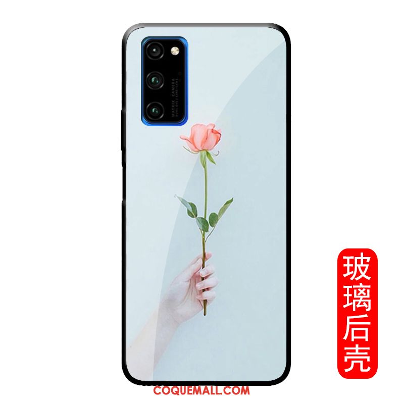 Étui Honor View30 Pro Personnalité Simple Fleur, Coque Honor View30 Pro Verre Trempé Créatif