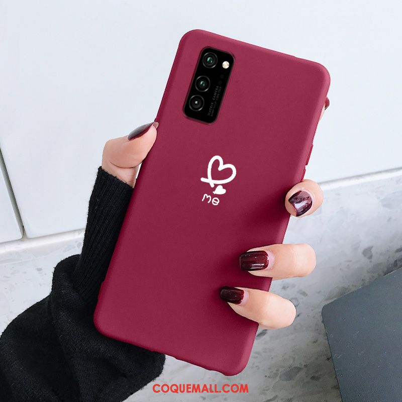 Étui Honor View30 Pro Silicone Net Rouge Téléphone Portable, Coque Honor View30 Pro Personnalité Amour