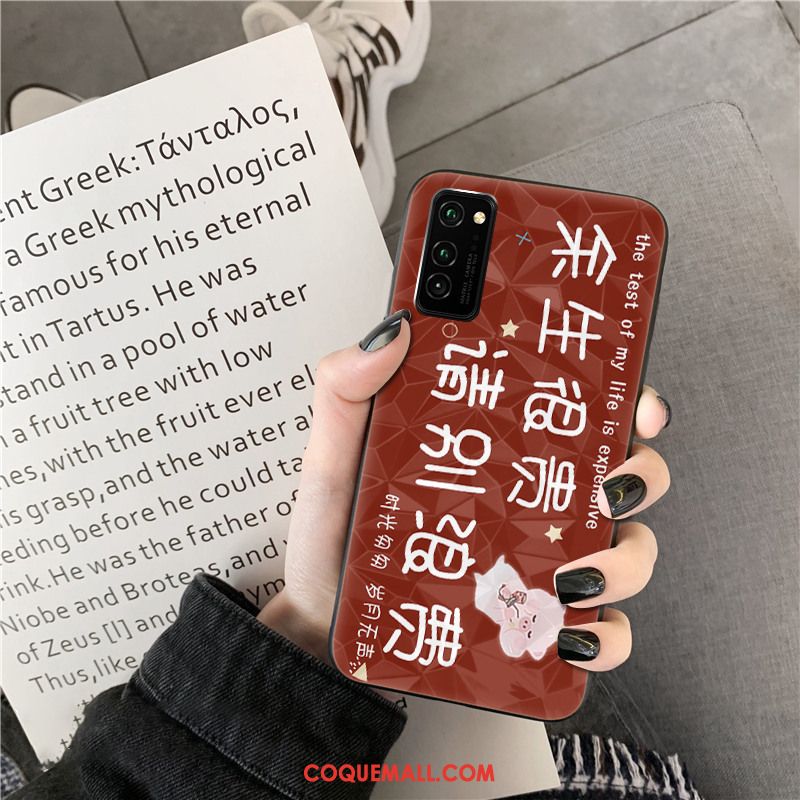 Étui Honor View30 Pro Téléphone Portable Net Rouge Personnalité, Coque Honor View30 Pro Tendance Rose